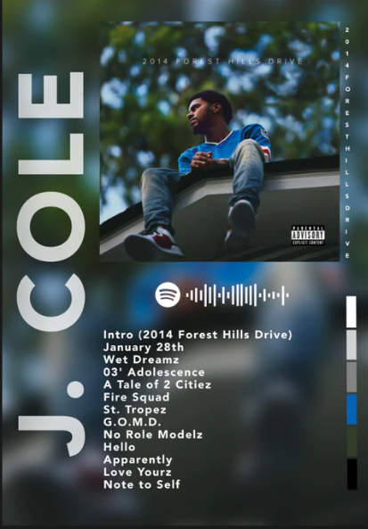 Plakat J. Cole – 2014 Forest Hills Drive